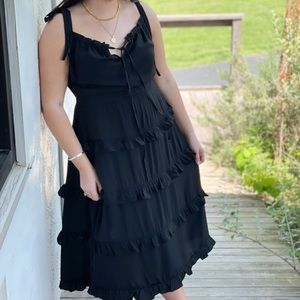 Black midi summer dress